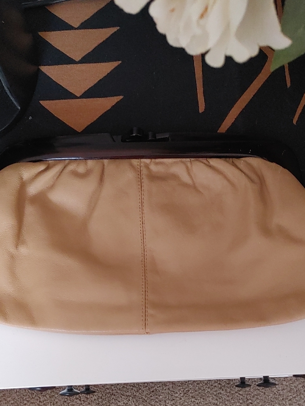 Classic Tan Leather Clutch Bag - Elegant Everyday Style